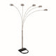 Contemporary Arched Metal Floor Lamp | 5 Lights | Black & Silver