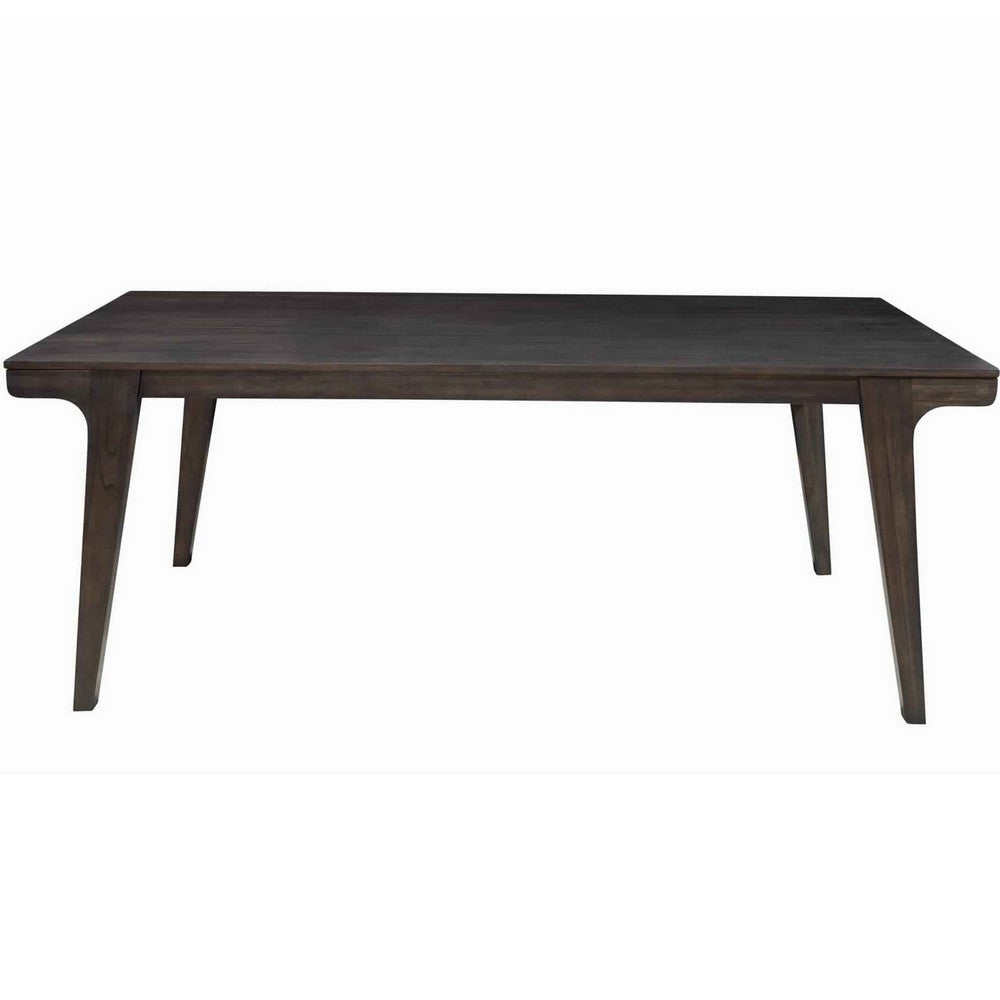 Rectangular Dining Table with Angled Legs and Grain Details, Brown By Casagear Home