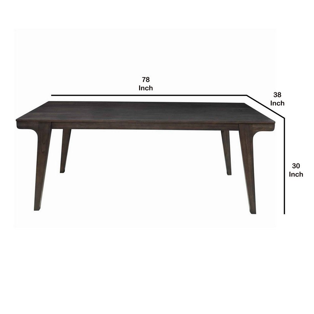 Rectangular Dining Table | Angled Legs | Grain Details | Brown