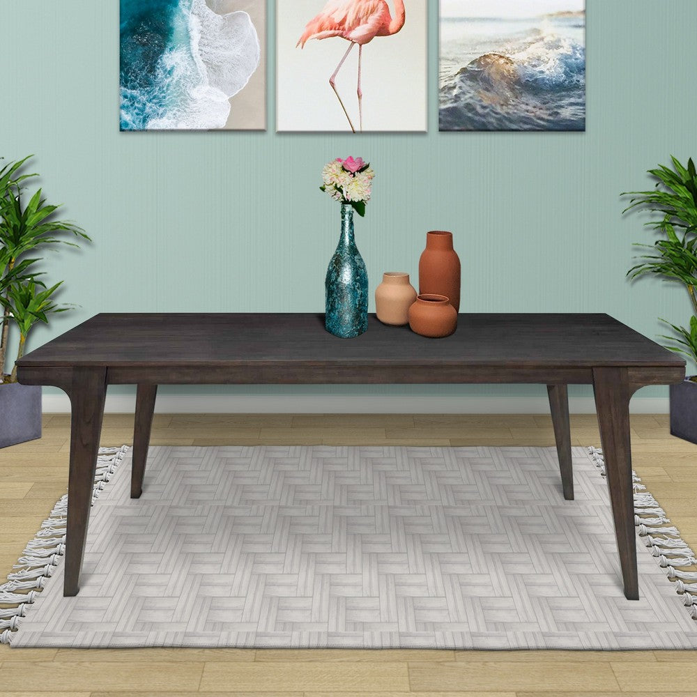 Rectangular Dining Table | Angled Legs | Grain Details | Brown