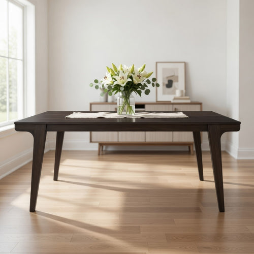 Rectangular Dining Table | Angled Legs | Grain Details | Brown