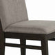 Fabric Upholstered Side Chair with Tapered Legs, Set of 2, Gray and Brown