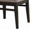 Fabric Upholstered Side Chair with Tapered Legs, Set of 2, Gray and Brown