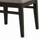 Fabric Upholstered Side Chair with Tapered Legs, Set of 2, Gray and Brown