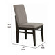 Fabric Upholstered Side Chair with Tapered Legs, Set of 2, Gray and Brown
