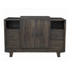 5 Drawer Transitional Wooden Server with 2 Door Compartment, Brown
