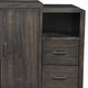 5 Drawer Transitional Wooden Server with 2 Door Compartment, Brown