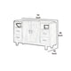 5 Drawer Transitional Wooden Server with 2 Door Compartment, Brown