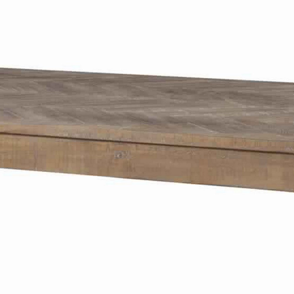 Rectangular Wood Dining Table | Block Legs | Weathered Brown
