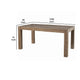 Rectangular Wood Dining Table | Block Legs | Weathered Brown