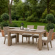 Rectangular Wood Dining Table | Block Legs | Weathered Brown
