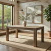 Rectangular Wood Dining Table | Block Legs | Weathered Brown