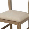 Fabric Upholstered Side Chair with Slatted Back, Set of 2, Beige and Brown