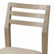 Fabric Upholstered Side Chair with Slatted Back, Set of 2, Beige and Brown