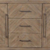 3 Drawer Herringbone Front Wooden Server with 2 Doors, Brown