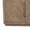 3 Drawer Herringbone Front Wooden Server with 2 Doors, Brown