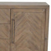 3 Drawer Herringbone Front Wooden Server with 2 Doors, Brown