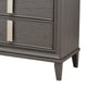 6 Drawer Transitional Style Wood Dresser with Metal Pulls, Gray