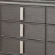 6 Drawer Transitional Style Wood Dresser with Metal Pulls, Gray