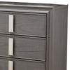 6 Drawer Transitional Style Wood Dresser with Metal Pulls, Gray