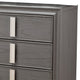 6 Drawer Transitional Style Wood Dresser with Metal Pulls, Gray
