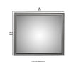Transitional Style Rectangular Molded Mirror with Wooden Frame, Gray