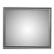 Transitional Style Rectangular Molded Mirror with Wooden Frame, Gray