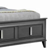 Transitional California King Storage Bed with Fabric Headboard, Gray and Cream