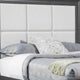 Transitional California King Storage Bed with Fabric Headboard, Gray and Cream