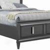 Transitional Standard King Storage Bed with Fabric Headboard, Gray and Cream