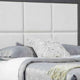 Transitional Standard King Storage Bed with Fabric Headboard, Gray and Cream