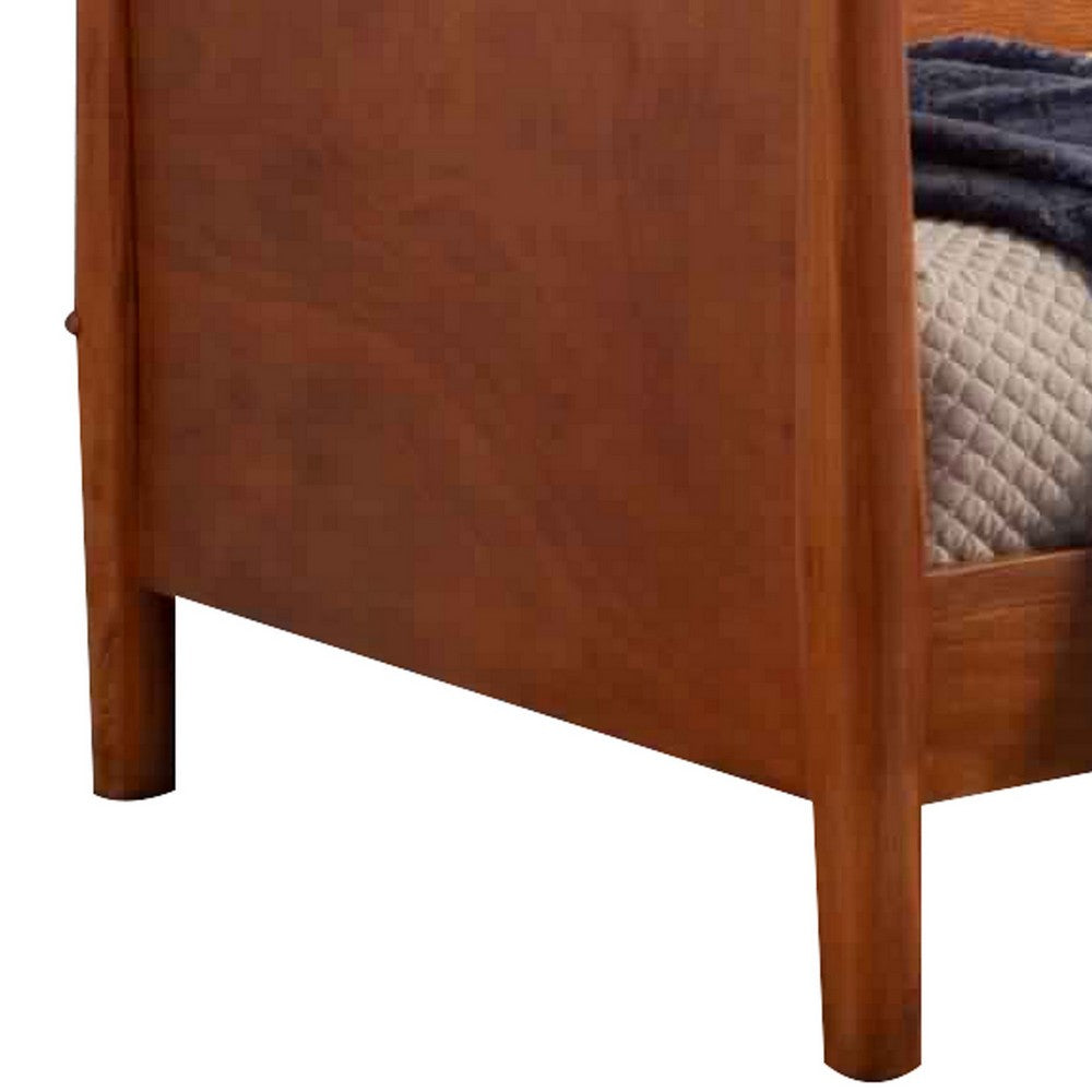 Mid Century Style Wooden Daybed with Round Legs, Brown