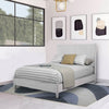 Mid Century Modern Wooden Queen Panel Bed with Round Legs, Gray