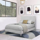 Mid Century Modern Wooden Queen Panel Bed with Round Legs, Gray