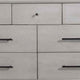 7 Drawer Mid Century Modern Wooden Dresser with Splayed Legs, Gray