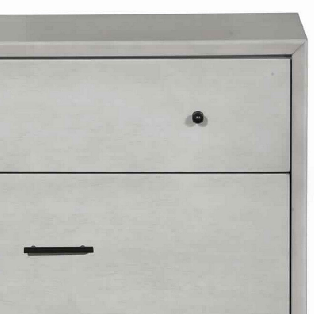3 Drawer Mid Century Modern Wooden Chest with Splayed Legs, Small, Gray