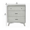 3 Drawer Mid Century Modern Wooden Chest with Splayed Legs, Small, Gray