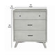 3 Drawer Mid Century Modern Wooden Chest with Splayed Legs, Small, Gray