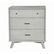 3 Drawer Mid Century Modern Wooden Chest with Splayed Legs, Small, Gray