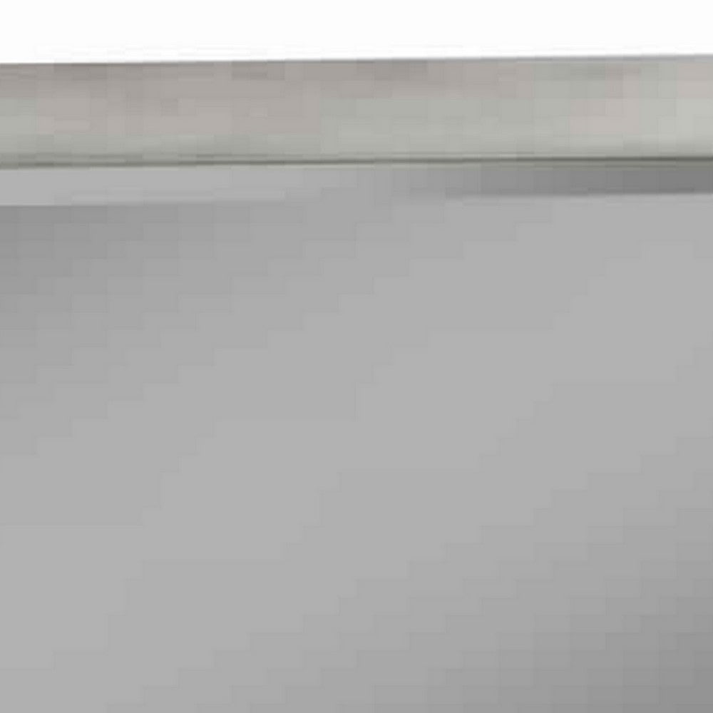 Mid Century Modern Rectangular Molded Mirror with Wooden Frame, Gray