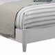 Mid Century Modern Wooden California King Bed with Round Legs, Gray
