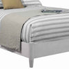 Mid Century Modern Wooden Full Size Bed with Round Legs, Gray