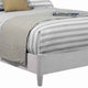 Mid Century Modern Wooden Full Size Bed with Round Legs, Gray