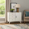 Wood Accent Cabinet | 3 Drawers | 1 Door | White