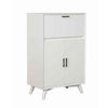 Drop Down Top 2 Door Bar Cabinet with Splayed Legs, White