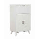 Drop Down Top 2 Door Bar Cabinet with Splayed Legs, White