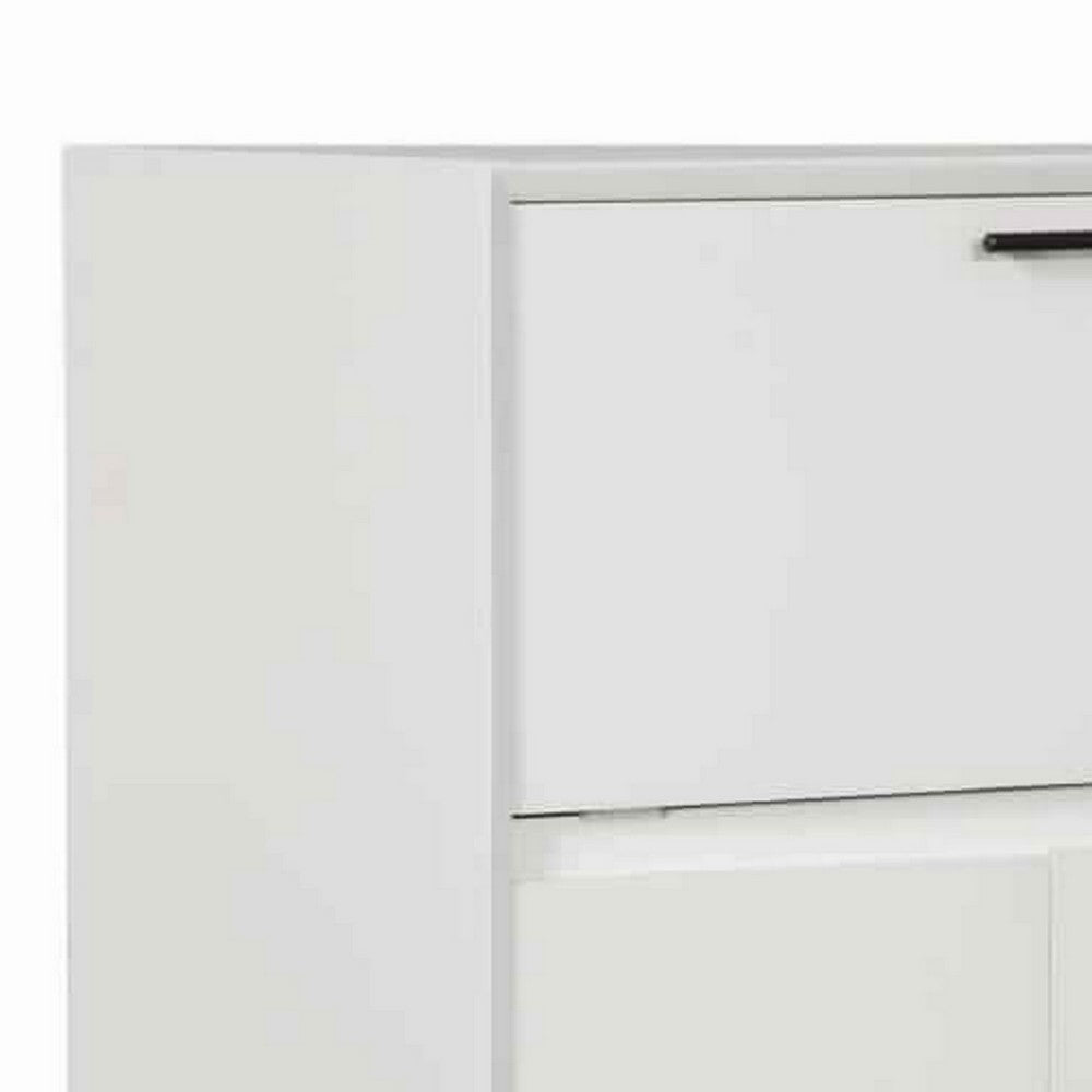 Drop Down Top 2 Door Bar Cabinet with Splayed Legs, White