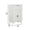 Drop Down Top 2 Door Bar Cabinet with Splayed Legs, White