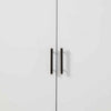 Transitional Style 2 Door Wooden Bar Cabinet with Splayed Legs, White