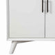 Transitional Style 2 Door Wooden Bar Cabinet with Splayed Legs, White